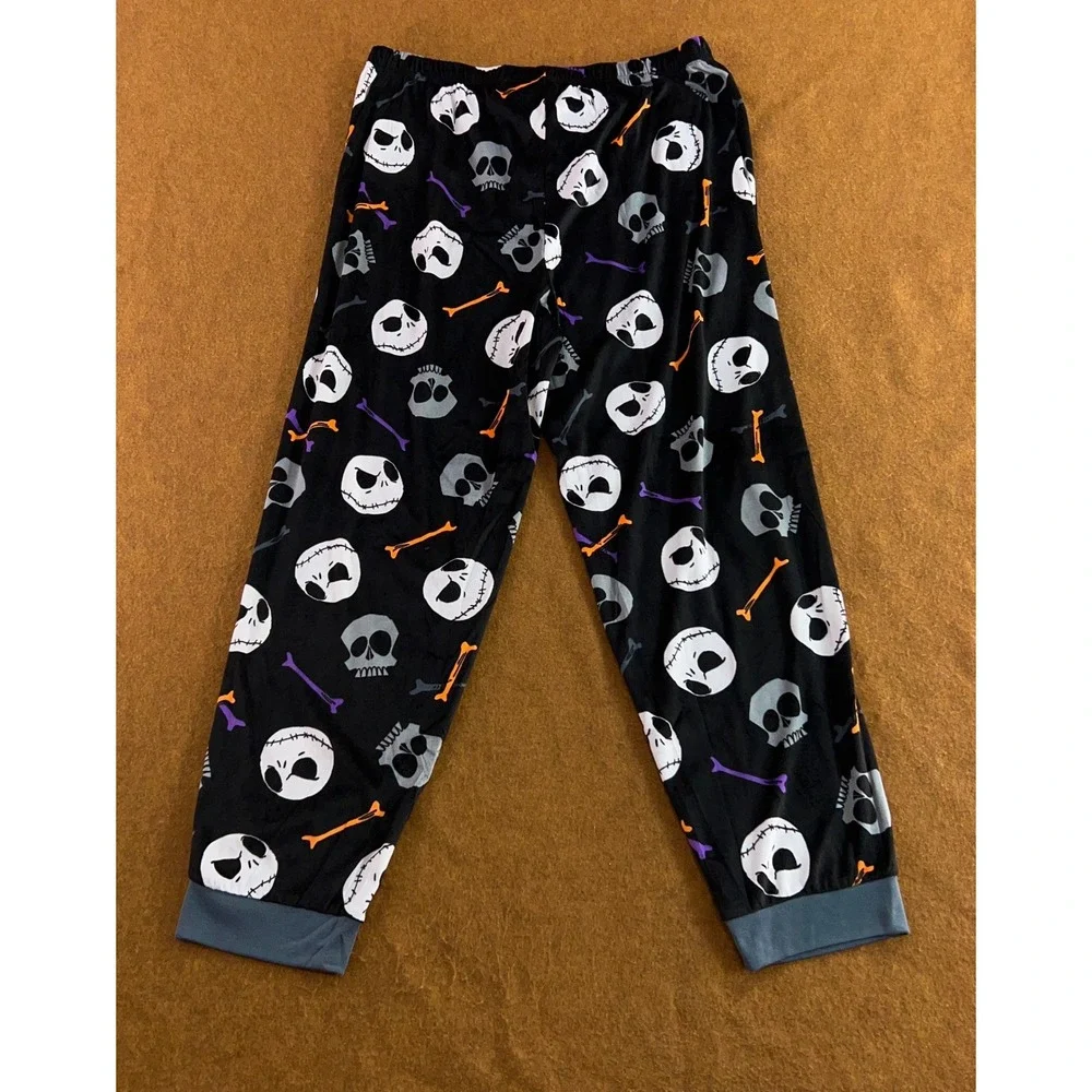 Disney Mens Large Black Jack Skellington Nightmare Before Christmas Pajama Pants
